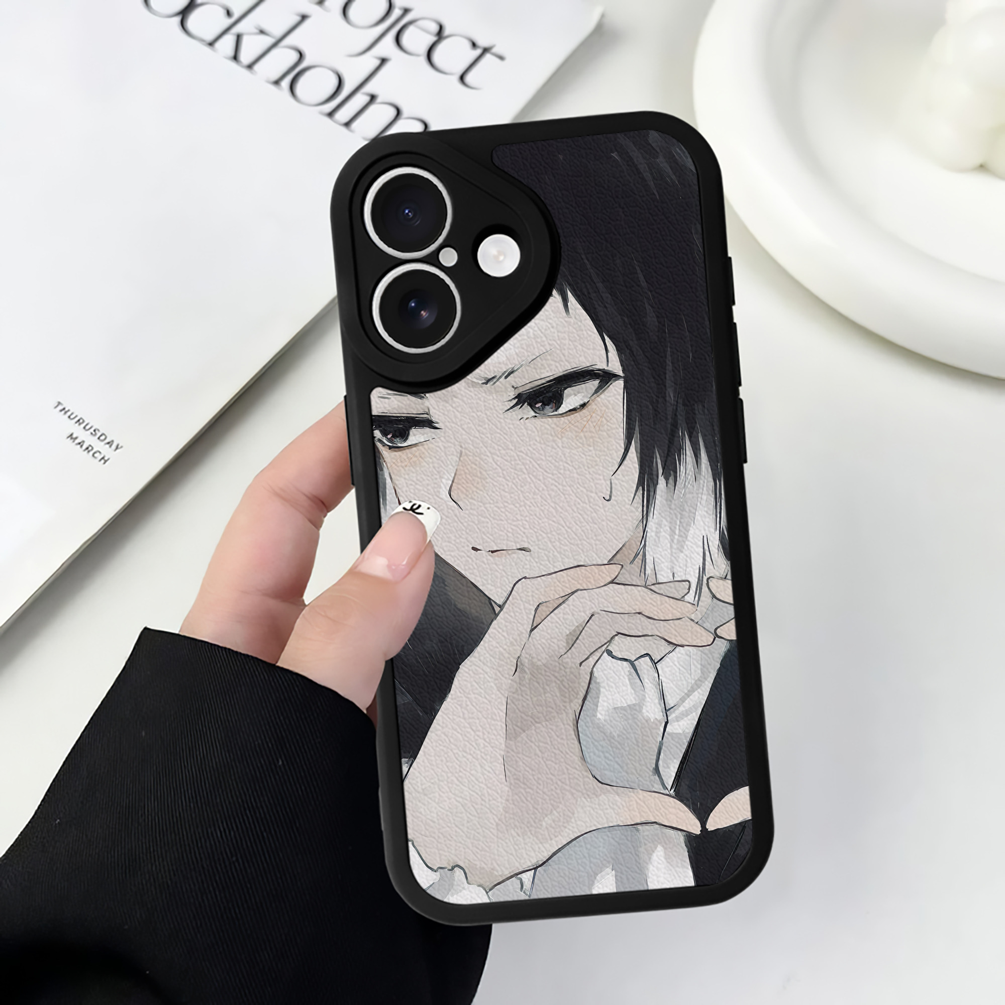 （画像用） 文豪ストレイドッグス Bungo Stray Dogs 【iPhone 16シリーズ対応】シリコンスマホケース（レザー調） 材質：シリコン